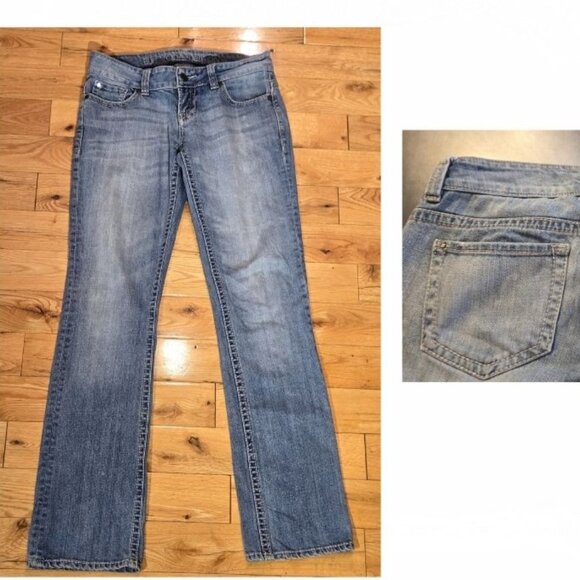 Y2K Low Waist Blue boot cut Jeans size 7 - 27 - Picture 2 of 9
